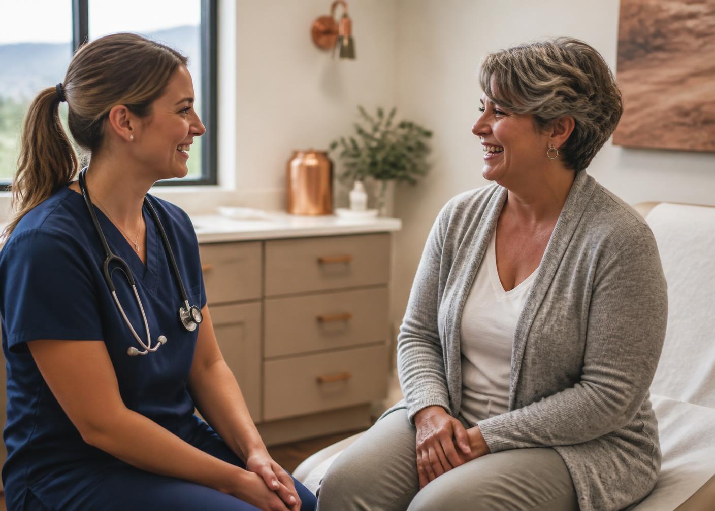 A Phoenix MD provider listening to a patient during an unhurried visit