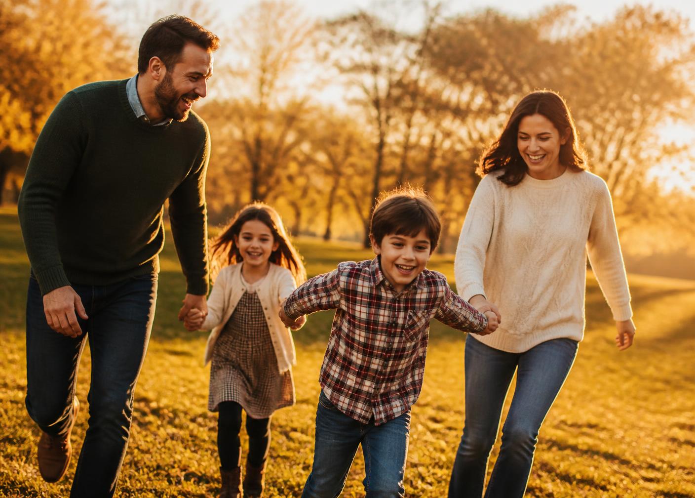 A happy family of four after a Phoenix MD wellness visit